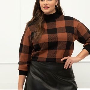 Plus sized Black and Tan Sweater